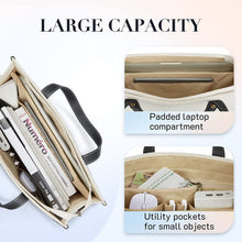 Load image into Gallery viewer, Laptop Tote Bag Canvas Laptop Bag 15.6 inch Work Shoulder Bags Casual Briefcase Handbag for Travel, Office, School