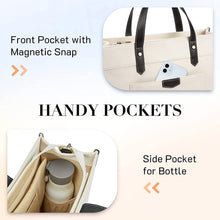 Load image into Gallery viewer, Laptop Tote Bag Canvas Laptop Bag 15.6 inch Work Shoulder Bags Casual Briefcase Handbag for Travel, Office, School