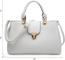 Load image into Gallery viewer, Women Satchel Handbags Top Handle Purse Medium Tote Bag Vegan Leather Shoulder Bag

