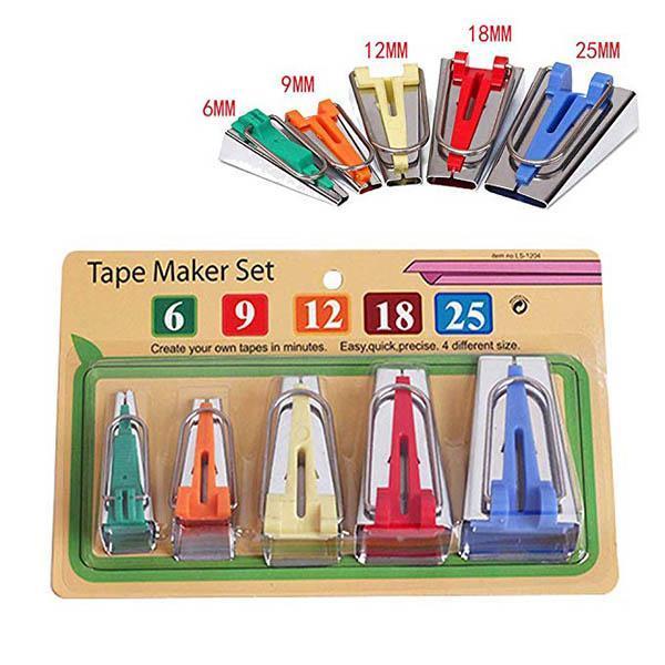 5 Size Bias Tape Maker Tools Set  DIY Sewing Quilting Bias Binding Maker Kit